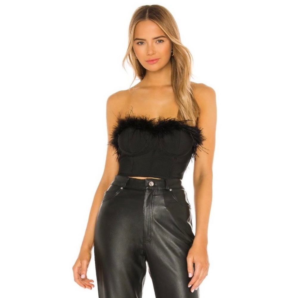 Revolve Superdown Black Ramona Bustier Top